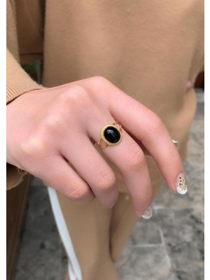 Bayar Gold 14 Ayar Altın Mini Onix Meftüllü Yüzük