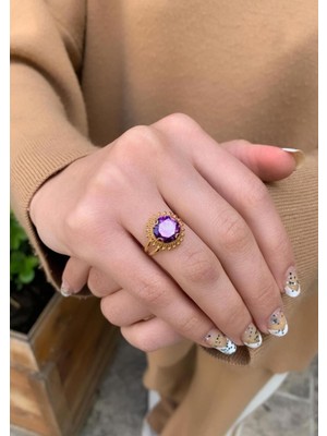 Bayar Gold 14 Ayar Altın Oval Güneşli Telkari Yüzük