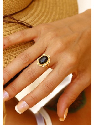 Bayar Gold Telkari Oniks Yüzük