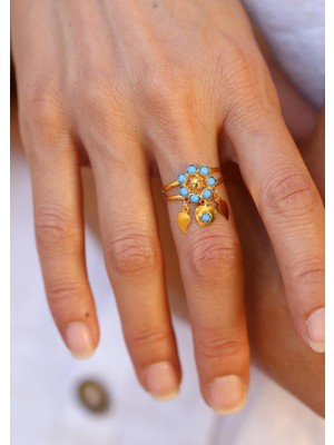 Bayar Gold Papatya Firuze Yüzük