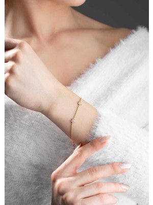 Bayar Gold 14 Ayar Altın 3 Yıldız Bileklik