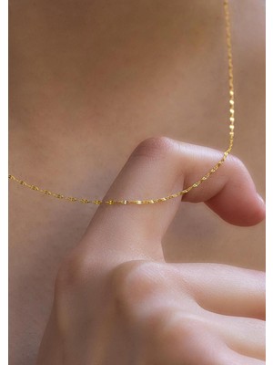 Bayar Gold 14 Ayar Altın İnce Aynalı Kolye 1 mm