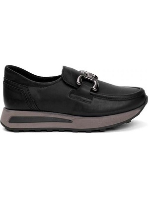 Mammamia D24KA-3260 Kaymaz Tokalı Loafer Deri Kadın Ayakkabı