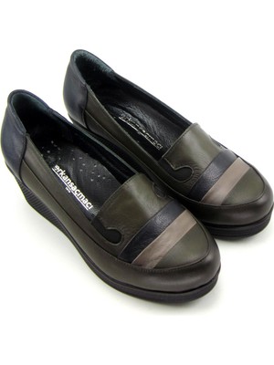 Anya Haki Hakiki Deri Dolgu Topuklu Günlük Ayakkabı