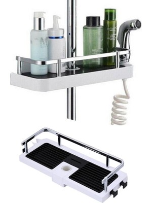 Banyo Direğine Asılabilir Köşelik Şampuanlık Sabunluk Çift Askılı Düzenley - CLR6002-9542