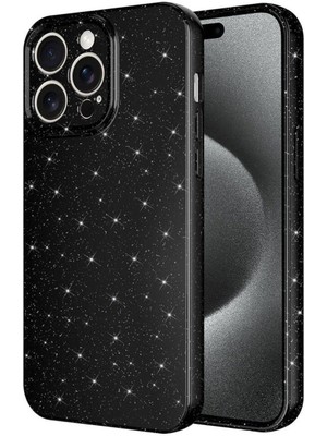 Apple iPhone 15 Pro Için Uyumlu Kılıf Kamera Korumalı Simli Lüks Koton Kapak