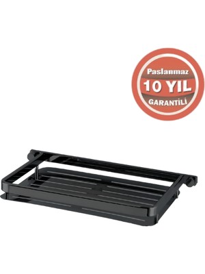 Çelik Banyo Paslanmaz Pirinç Mercan Saç Șampuanlık Krom 15X22CM Mat Siyah