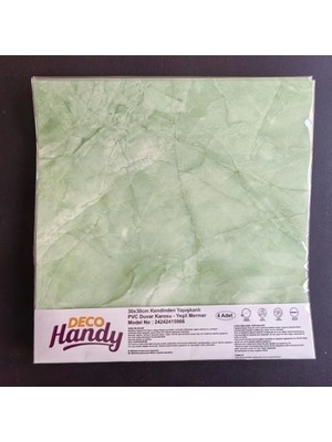 Ttt Decohandy 30 x 30  cm  Pvc Duvar Karosu 4'lü Paket - Yeşil Mermer