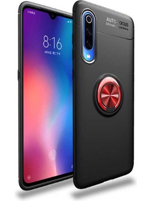 Xiaomi Mi 9 Lite Uyumlu Cep Telefonu Için Dönebilen Yüzüklü Standlı Silikon Ravel Kapak