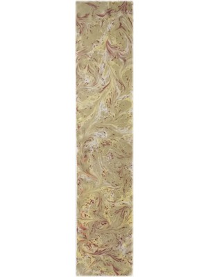 ElifEbru Exclusive Handicrafts Ebru Sanatı El Yapımı Sarı Mürdüm Turuncu Ipek Kadın Fular Mf 154