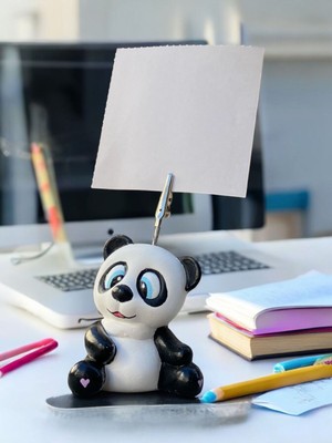Perazayn Tatlı Sevimli Kawaii Panda Fotoğraf Not Tutacak Ofis Hediye Tutucu