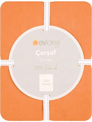 Evidea Soft King Size Çift Kişilik Çarşaf - Turuncu - 280 x 260  cm