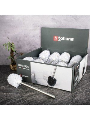 Tohana Metal Saplı Yedek Tuvalet Fırçası - Beyaz - 35 cm