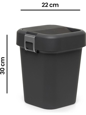 Motek Comfort Dust Bin Siyah Çöp Kovası - 8 Lt