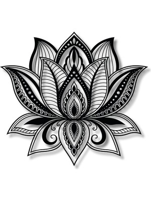 Artera Design Metal Duvar Dekorasyonu Lotus Çiçeği 2 (Lotus Flower 2) Metal Duvar Tablosu Mandala