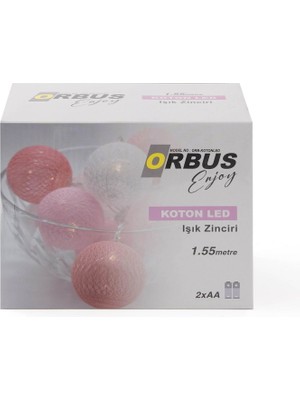 Orbus Koton LED Işık Zinciri - Renkli - 1,55 M