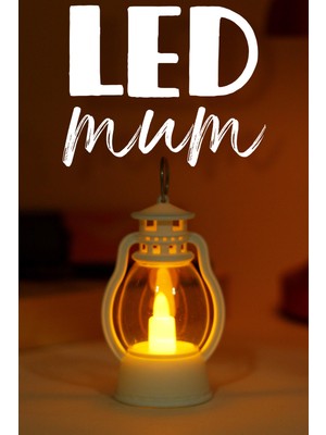 Telvesse LED Mum Mini Kamp Tipi Pil Dahil Dumansız Alev Ledli Yapay Dekoratif Mum Dekor Işığı Beyaz PT430