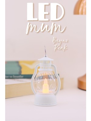 Telvesse LED Mum Mini Kamp Tipi Pil Dahil Dumansız Alev Ledli Yapay Dekoratif Mum Dekor Işığı Beyaz PT430