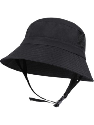 Gazechimp Sun Bucket Şapka Rahat Geniş Siperlikli Moda Hızlı Çıkarılabilir Tokalı Plaj Şapkası Siyah (Yurt Dışından)