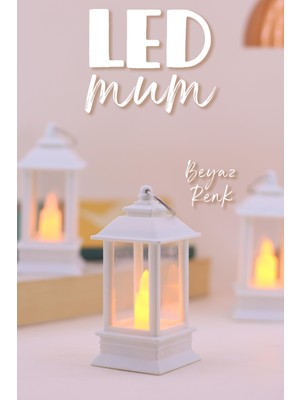 3 Adet LED Mum Mini Dörtgen Tip Pil Dahil Dumansız Alev Ledli Yapay Dekoratif Mum Işığı Beyaz PT434