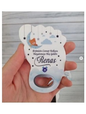 Onura Tasarlat 25 Adet Ayak Magnet Açacak Yeni Doğan, Doğum Günü, Sünnet, Nişan, Söz, Ayıcık Model