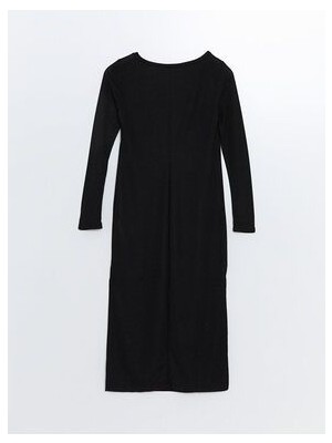 Lcwaıkıkı Classic Karışık Bisiklet Yaka Desenli Kadın Elbise