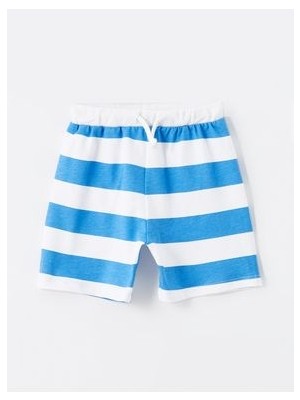 Beli Lastikli Çizgili Erkek Bebek Şort