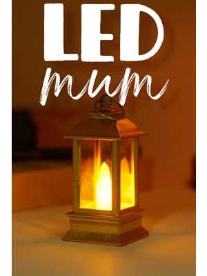 Telvesse LED Mum Mini Dörtgen Tip Pil Dahil Dumansız Alev Ledli Yapay Dekoratif Mum Dekor Işığı Altın PT434