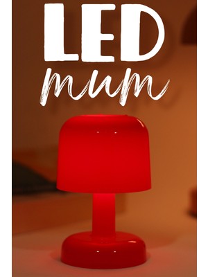 LED Mum Iskandinav Tip Pil Dahil Dumansız Alev Ledli Yapay Dekoratif Mum Dekor Işığı Kırmızı PT427