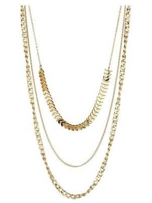 Üçlü Zincir Tasarım Çoklu Kolye