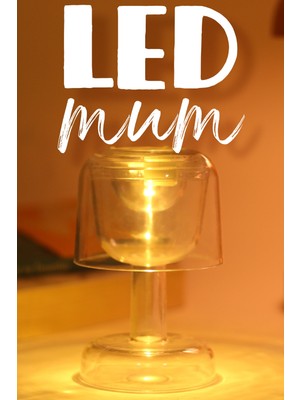 LED Mum Iskandinav Tip Pil Dahil Dumansız Alev Ledli Yapay Dekoratif Mum Dekor Işığı Şeffaf PT428