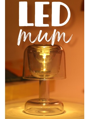 LED Mum Iskandinav Tip Pil Dahil Dumansız Alev Ledli Yapay Dekoratif Mum Dekor Işığı Füme PT428