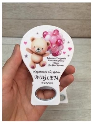 Onura Tasarlat 25 Adet Balon Magnet Açacak Yeni Doğan, Doğum Günü, Sünnet, Nişan, Söz, Pembe Ayıcık