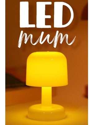 LED Mum Iskandinav Tip Pil Dahil Dumansız Alev Ledli Yapay Dekoratif Mum Dekor Işığı Krem PT427