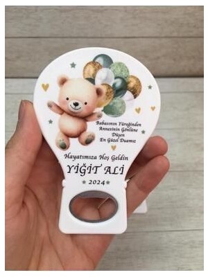 Onura Tasarlat 20 Adet Balon Magnet Açacak Yeni Doğan, Doğum Günü, Sünnet, Nişan, Söz, Yeşil Ayıcık