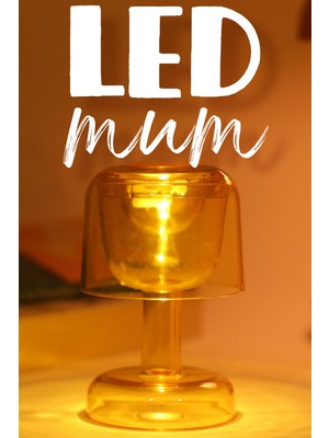 LED Mum Iskandinav Tip Pil Dahil Dumansız Alev Ledli Yapay Dekoratif Mum Dekor Işığı Sarı PT428