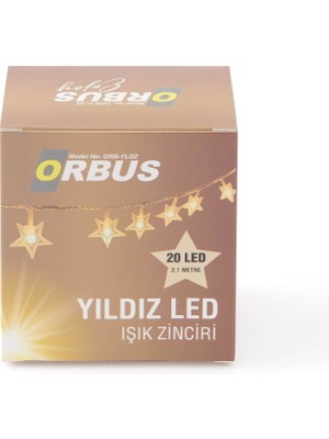 Orbus Yıldız LED Işık Zinciri - Şeffaf - 2,1 M