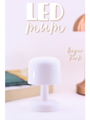 LED Mum Iskandinav Tip Pil Dahil Dumansız Alev Ledli Yapay Dekoratif Mum Dekor Işığı Beyaz PT427