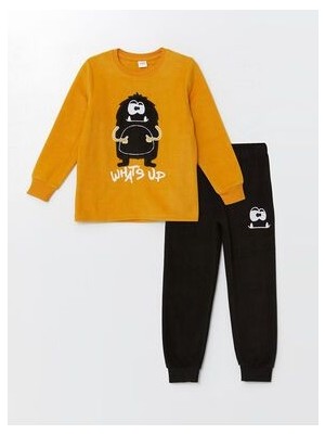 Bisiklet Yaka Polar Erkek Çocuk Pijama Takımı