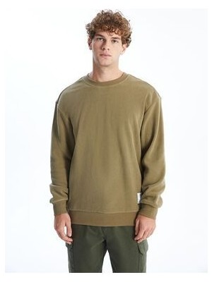 Lcwk Bisiklet Yaka Uzun Kollu Polar Erkek Kalın Sweatshirt