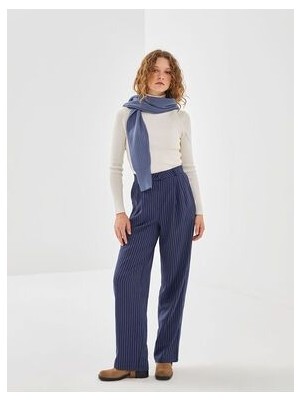 Loose Fit Çizgili Kadın Pantolon