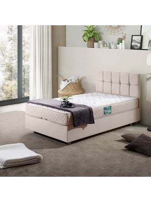 Setay Berlin Tek Kişilik Baza Başlık Comfort Yatak Seti - Krem