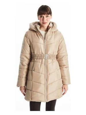 Kapüşonlu Kadın Şişme Mont