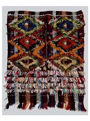 94x105 cm Çok Renkli El Dokuması Eski Kilim, Geleneksel Duvar Askısı, Dekoratif Eski Kilim