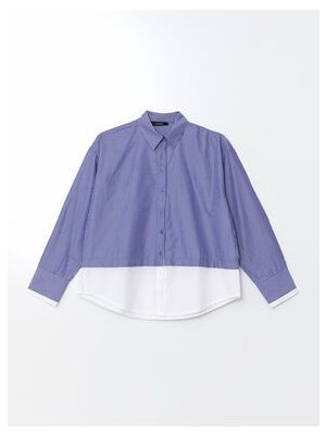 Çizgili Oversize Poplin Kadın Gömlek