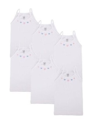 Tutku Kız Çocuk Beyaz İp Askılı Atlet Hafif Tasarım ve Rahat Kalıp ile Yazlık Kullanım İçin