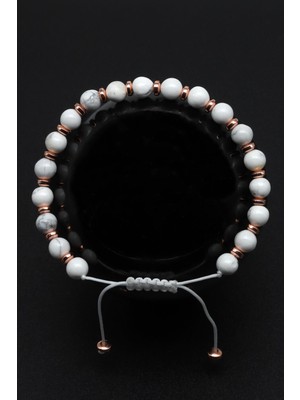 Alibaba Doğaltaş Havlit Doğal Taş Makrome Örme Bileklik Küre Kesim