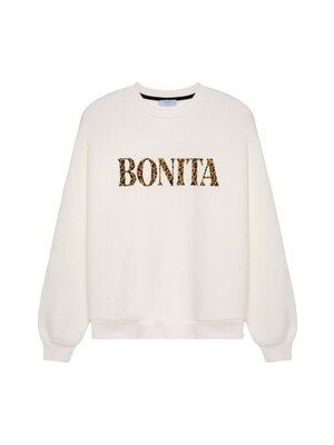 Leopar Desenli Bonıta Yazılı Şardonlu Sweatshirt
