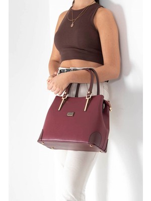 Silver & Polo Bordo - Bordo SP667 Kadın El Çantası