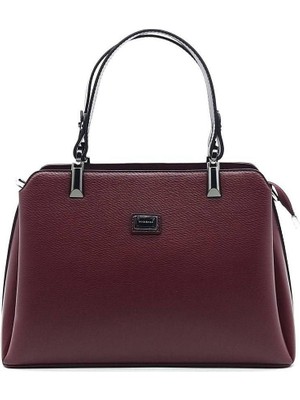 Silver & Polo Silver Polo SP972 Kadın El Çantası Düz Bordo-Bordo